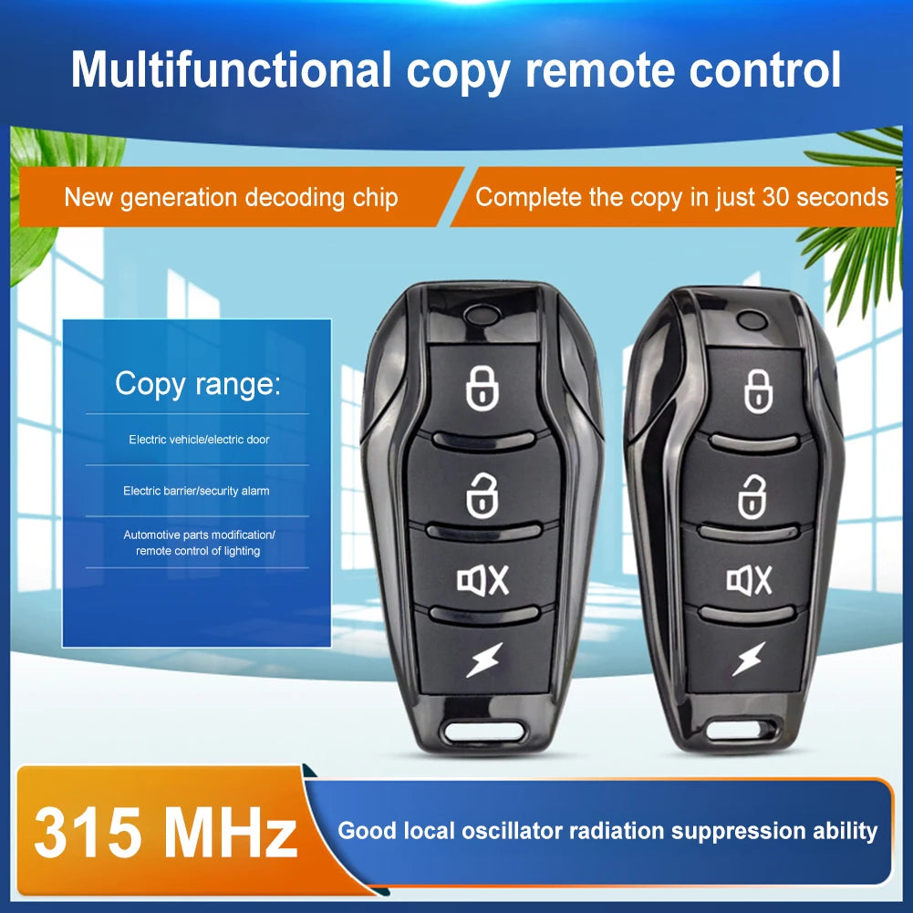 315/433Mhz Clone Remote Control Copy Function 4 Buttons RF Transmitter Auto Cloning Duplicator for Garage Door Electric Door