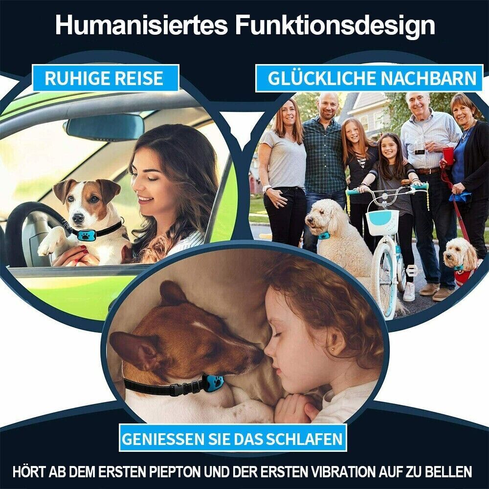 NEW Anti Bell Collar Dogs Parenting Collar Tone Vibration Dogs Pet DE