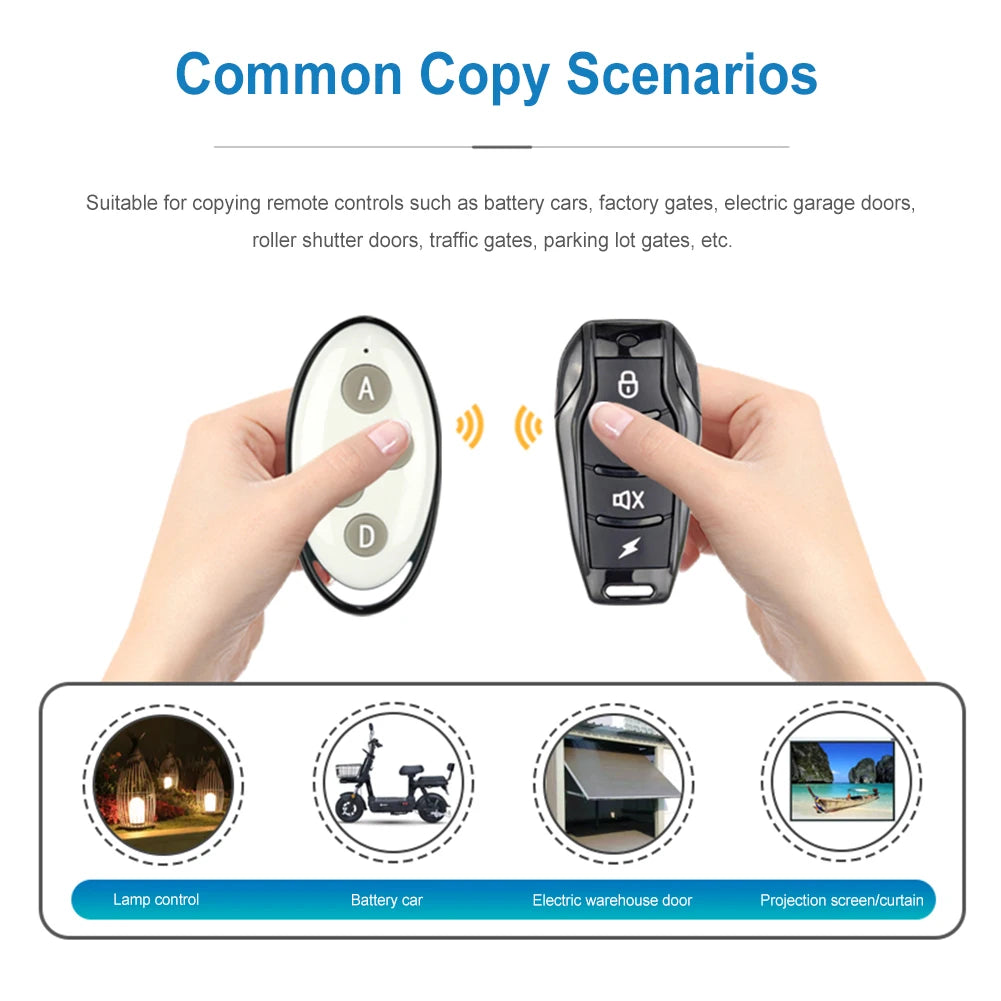 315/433Mhz Clone Remote Control Copy Function 4 Buttons RF Transmitter Auto Cloning Duplicator for Garage Door Electric Door