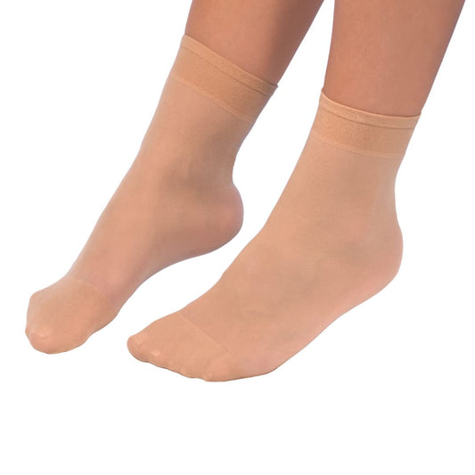MEDOSAN Diabetiker-Söckchen | 5er-Sparset | hautfarben | blickdicht | formstabil | Unisex | Einheitsgröße
