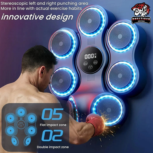 9 Speeds 11 Modes Boxing Equipment for Home with LED Sound Boxing Reaction Training Kids Adults Relaxing Music Boxing Machine