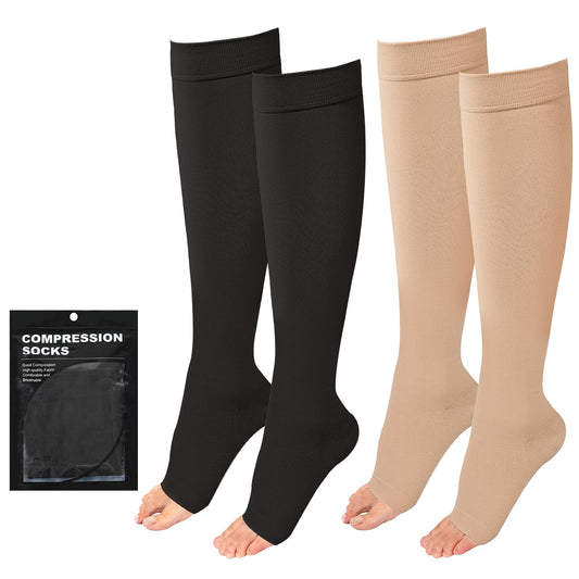Evolyline 2 Paar Medizinische Kompressionsstrümpfe Damen & Herren 20-30 mmhg Klasse 2, Kompressionssocken ThrombosestrüMpfe Damen Flug, StüTzstrümpfe Damen Stützstrumpfhose füR Krampfader KnöChel