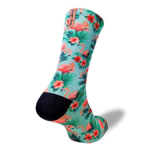 Jungle Socks Lustige Bunte Lange Sportsocken für Männer und Frauen für CrossFit, Radfahren, Straße, Wandern, Laufen, Fitnessstudio - Lange Radsocken, MTB, Radsocken, Rennrad. EU 39-42