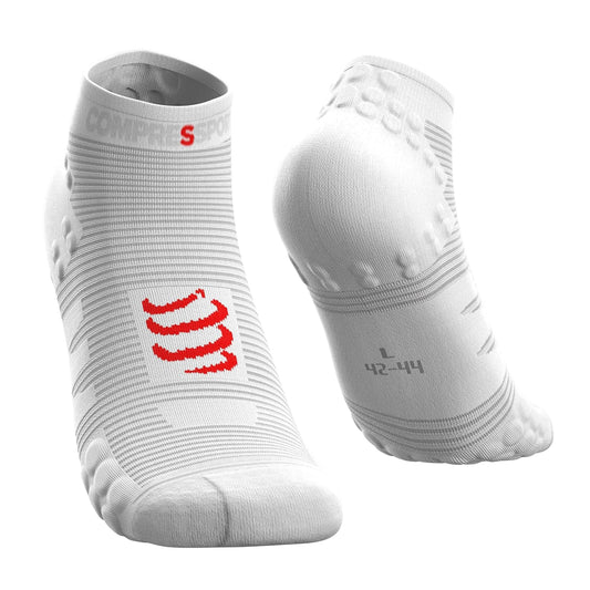 COMPRESSPORT Herren V3 Low Laufsocke Tief, Weiß, 42-44 EU