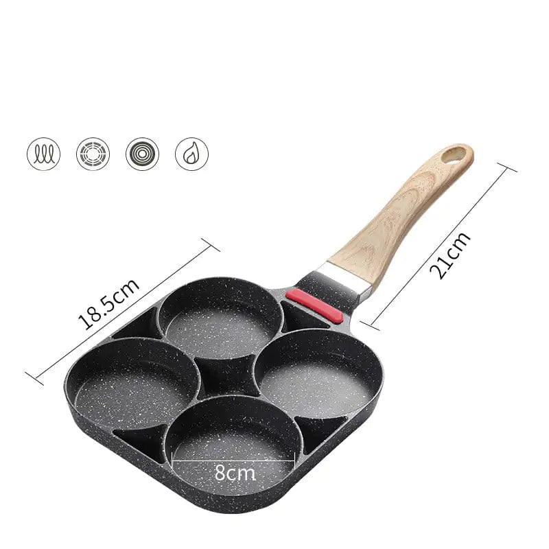 Four-Hole Non-Stick Flat Bottom Egg Dumpling Pan