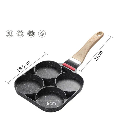 Four-Hole Non-Stick Flat Bottom Egg Dumpling Pan