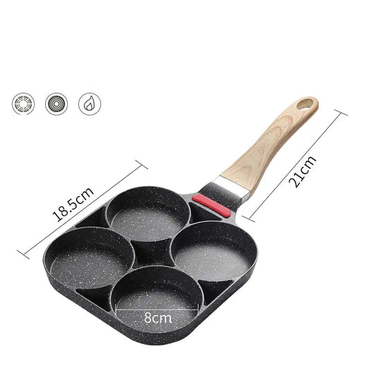 Four-Hole Non-Stick Flat Bottom Egg Dumpling Pan