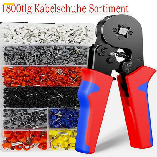 Crimping Pliers Ferrules Pliers 1800 Pieces Set Cable Lugs Crimping Pliers